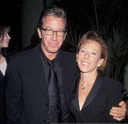 Santa Clause star Tim Allen with ex-wife Laura Deibel in black (right)